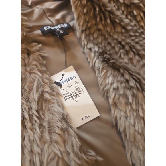 Express Tan Faux Fur Vest Medium - Picture 5 of 8